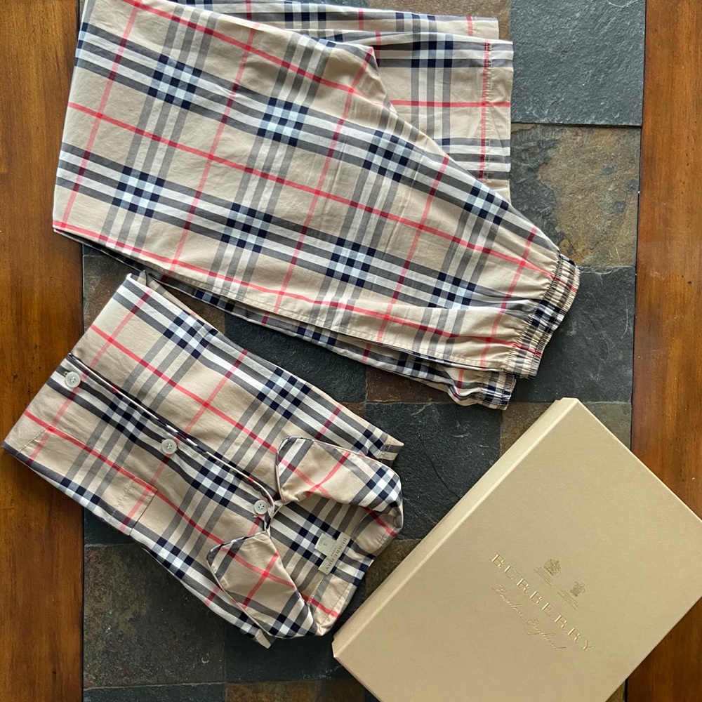 BURBERRY BOBY CHECK PRINT TOP/PANT Set Men’s
